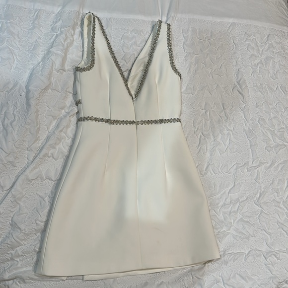 Self Portrait White with Rhinestones dress. - Picture 4 of 6